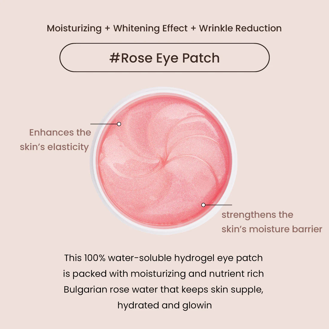 HEIMISH Bulgarian Rose Water Hydrogel Eye Patch 1.4g/0.05oz *60pcs
