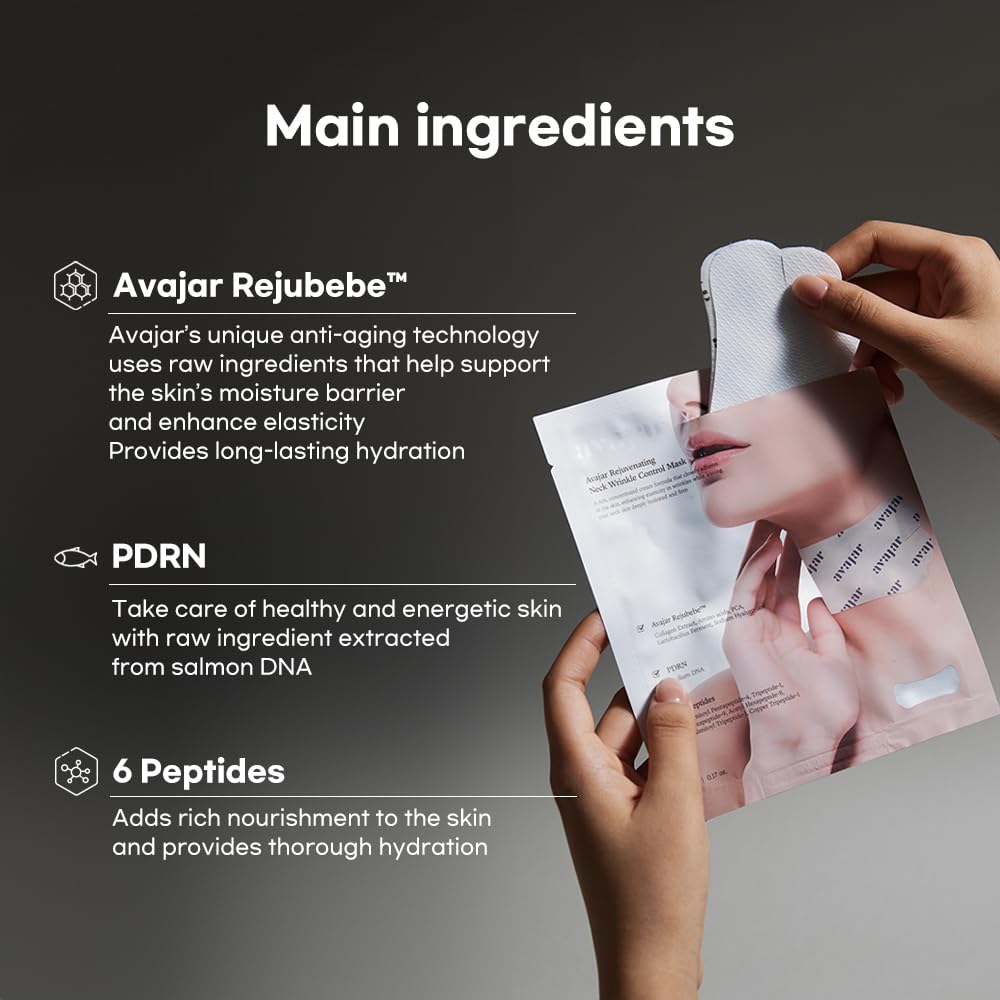 AVAJAR Rejuvenating Neck Wrinkle Control Mask 5 Sheets