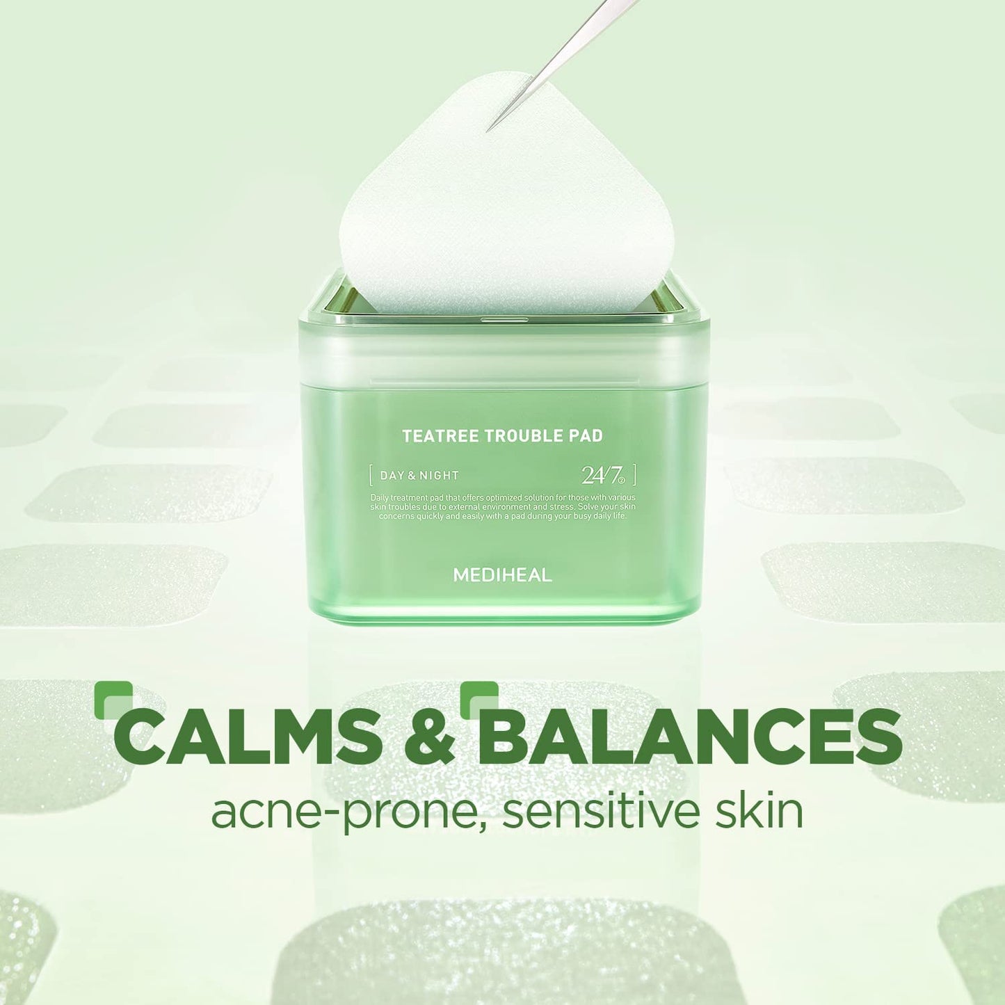 MEDIHEAL Teatree Trouble Toner Pads with Tea Tree & Lactobacillus 100 Pads