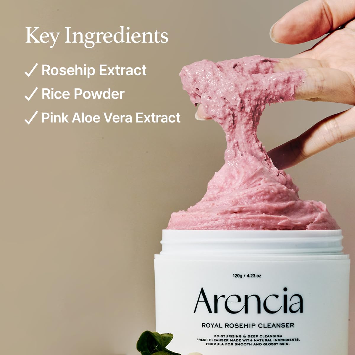 ARENCIA Rosehip Brightening Rice Mochi Face Cleanser 120g