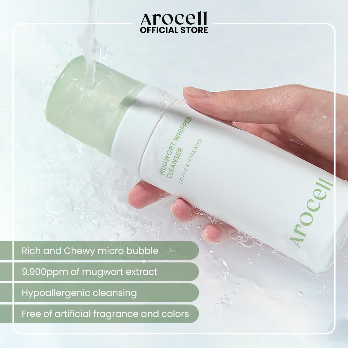 AROCELL Mugwort Whipped Micro Bubble Foaming Cleanser