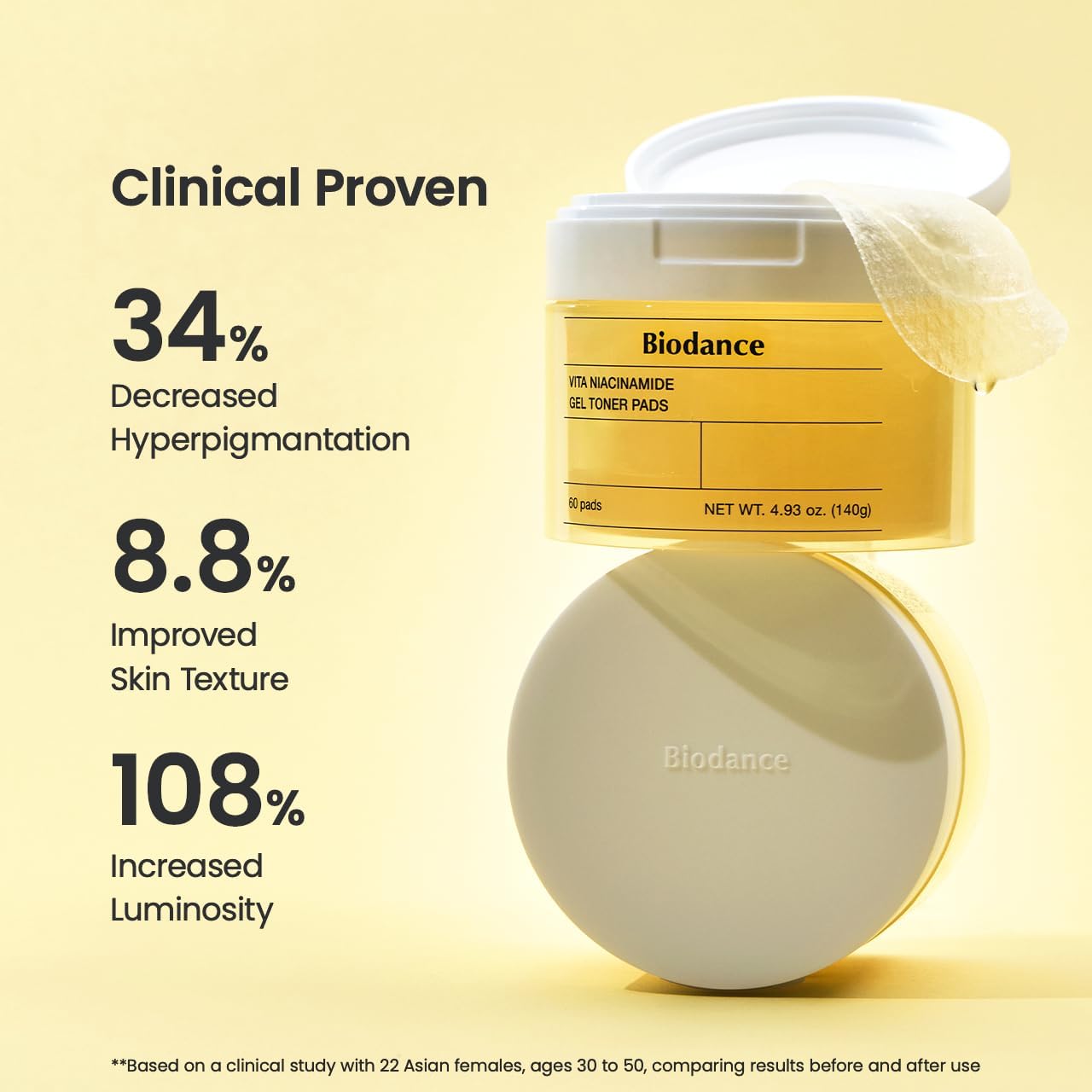 BIODANCE Vita Niacinamide Gel Toner Pad 60pcs