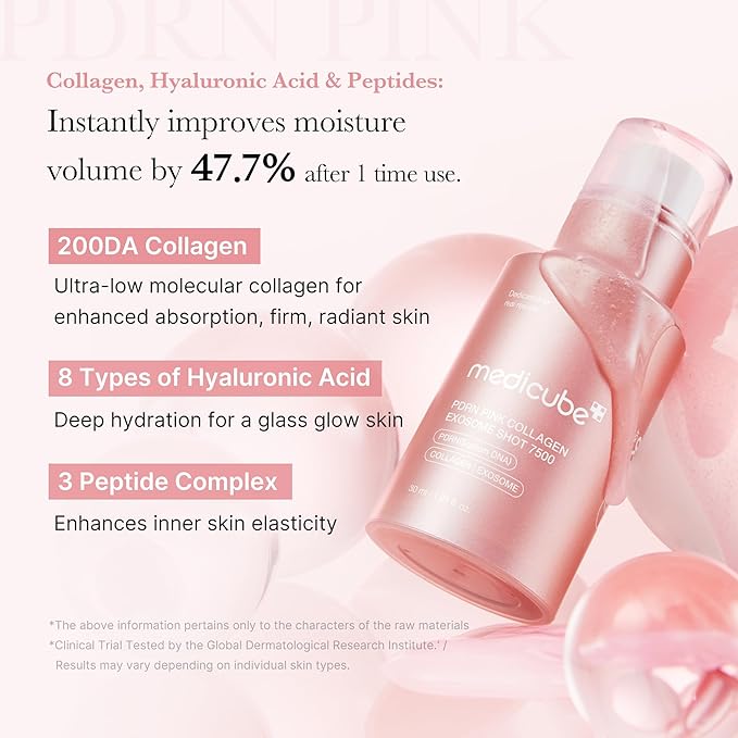 MEDICUBE PDRN Pink Collagen Exosome Shot Serum 7,500 PPM 1.01 fl.oz