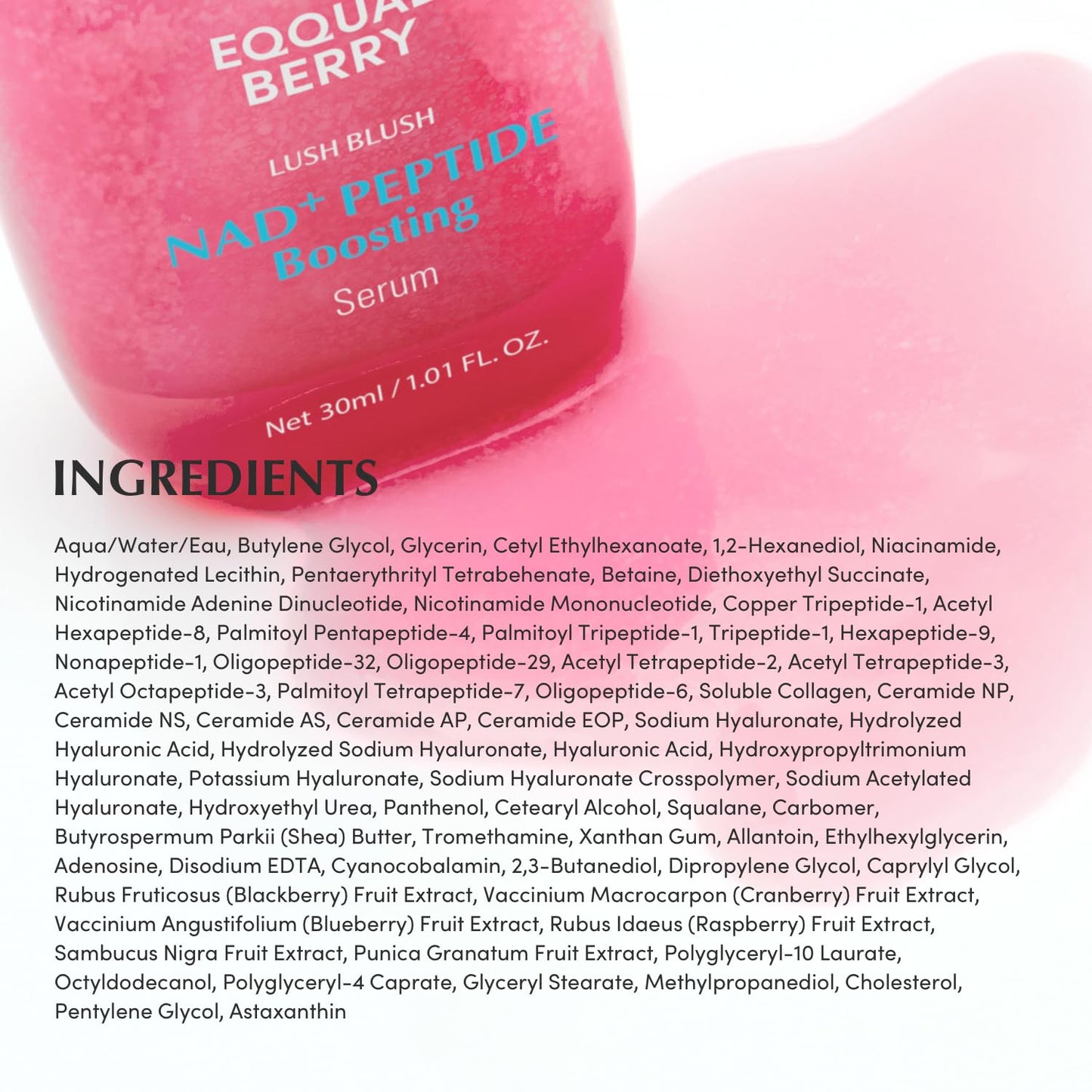 EQQUALBERRY NAD+ Peptide Boosting Smoothie Serum 1.01oz 30ml