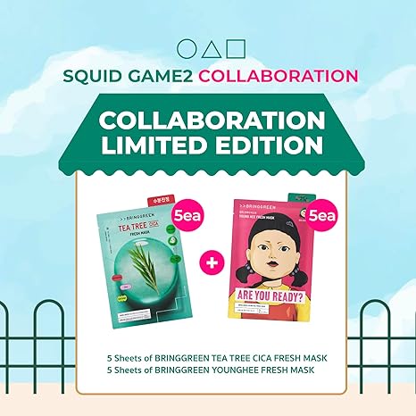BRINGGREEN X SQUID GAME Edition Fresh Facial Mask 10ea