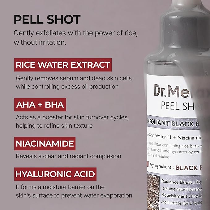 DR MELAXIN Peel Shot Glow Black Rice Peeling Ampoule 80ml