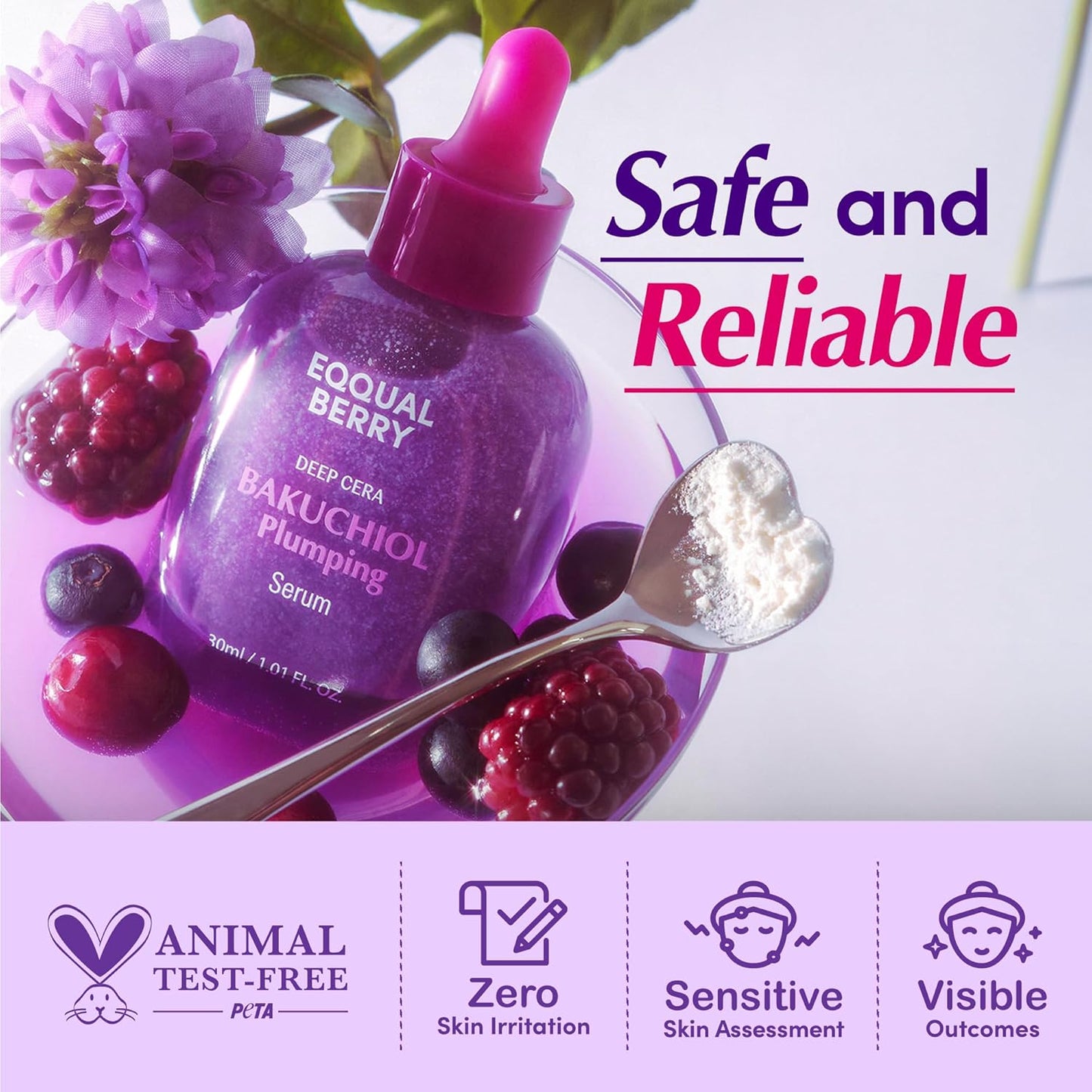 EQQUALBERRY Bakuchiol Plumping Serum 1.01oz / 30ml