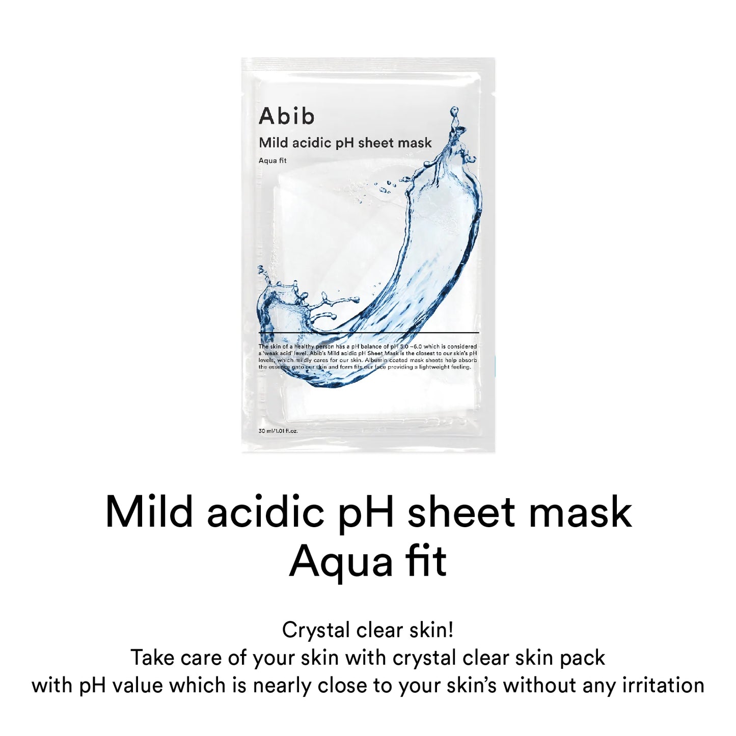 ABIB Mild acidic pH sheet mask Aqua fit 1 Sheet