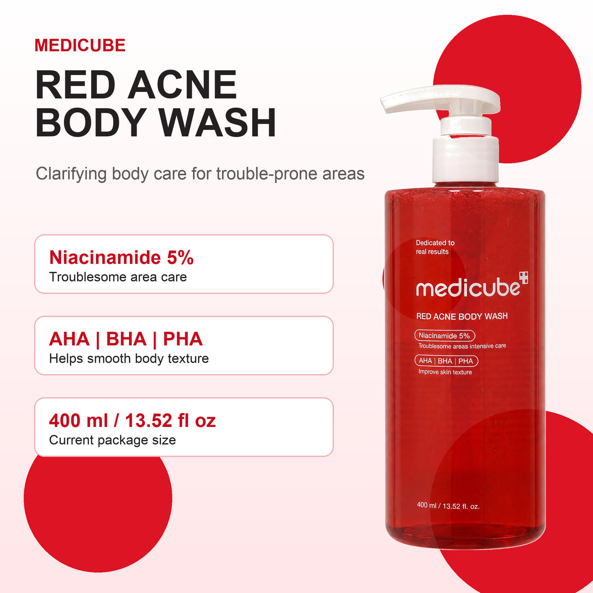 MEDICUBE Red Acne Body Wash 400ml 13.52 fl. oz.