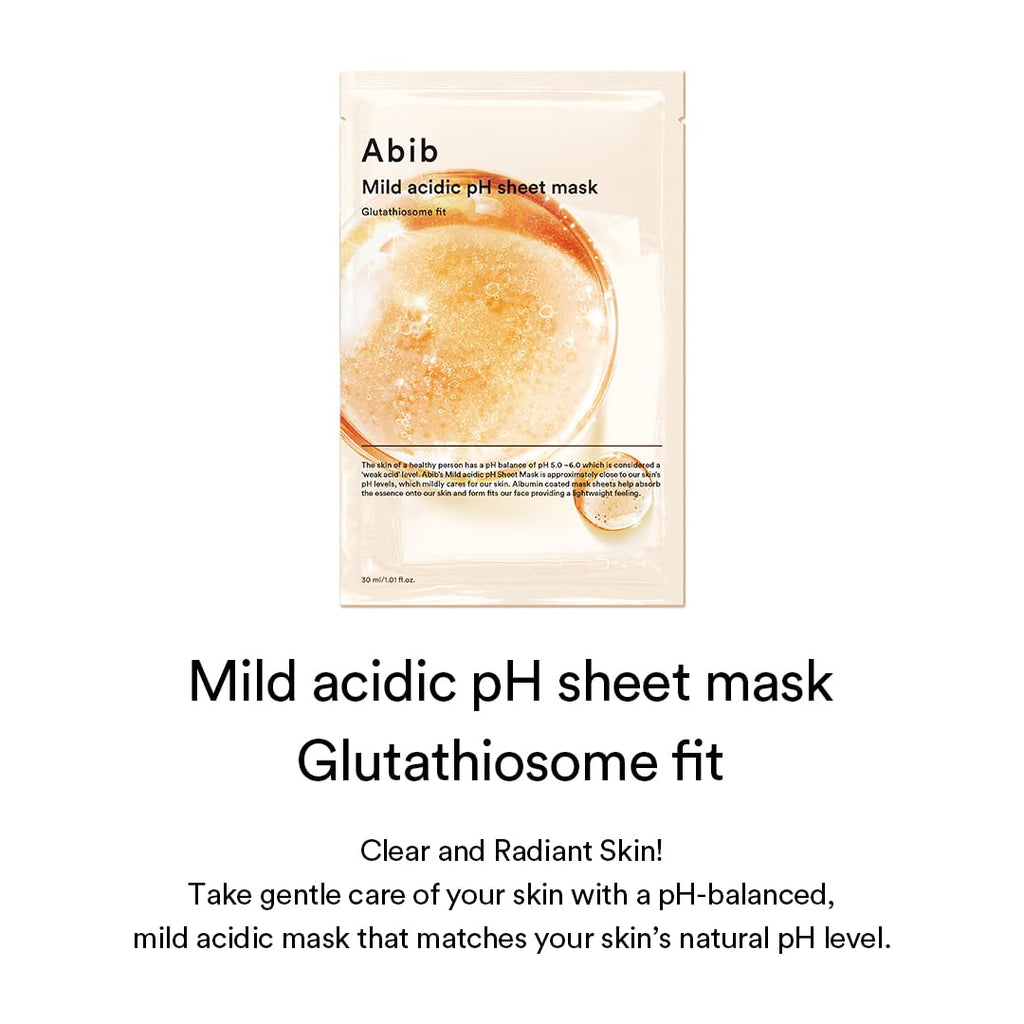 ABIB Mild acidic pH sheet Glutathiosome fit 10 Sheets