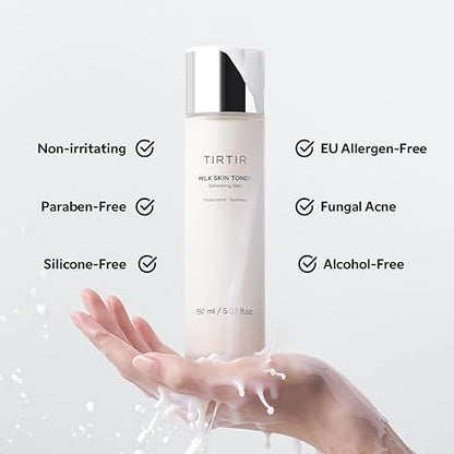 TIRTIR Milk Skin Rice Toner Vegan Korean Skincare 150ml / 5.07 fl.oz.