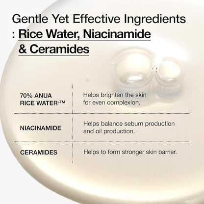 ANUA Rice 70 + Ceramide Glow Milky Toner 250ml/8.45fl.oz.