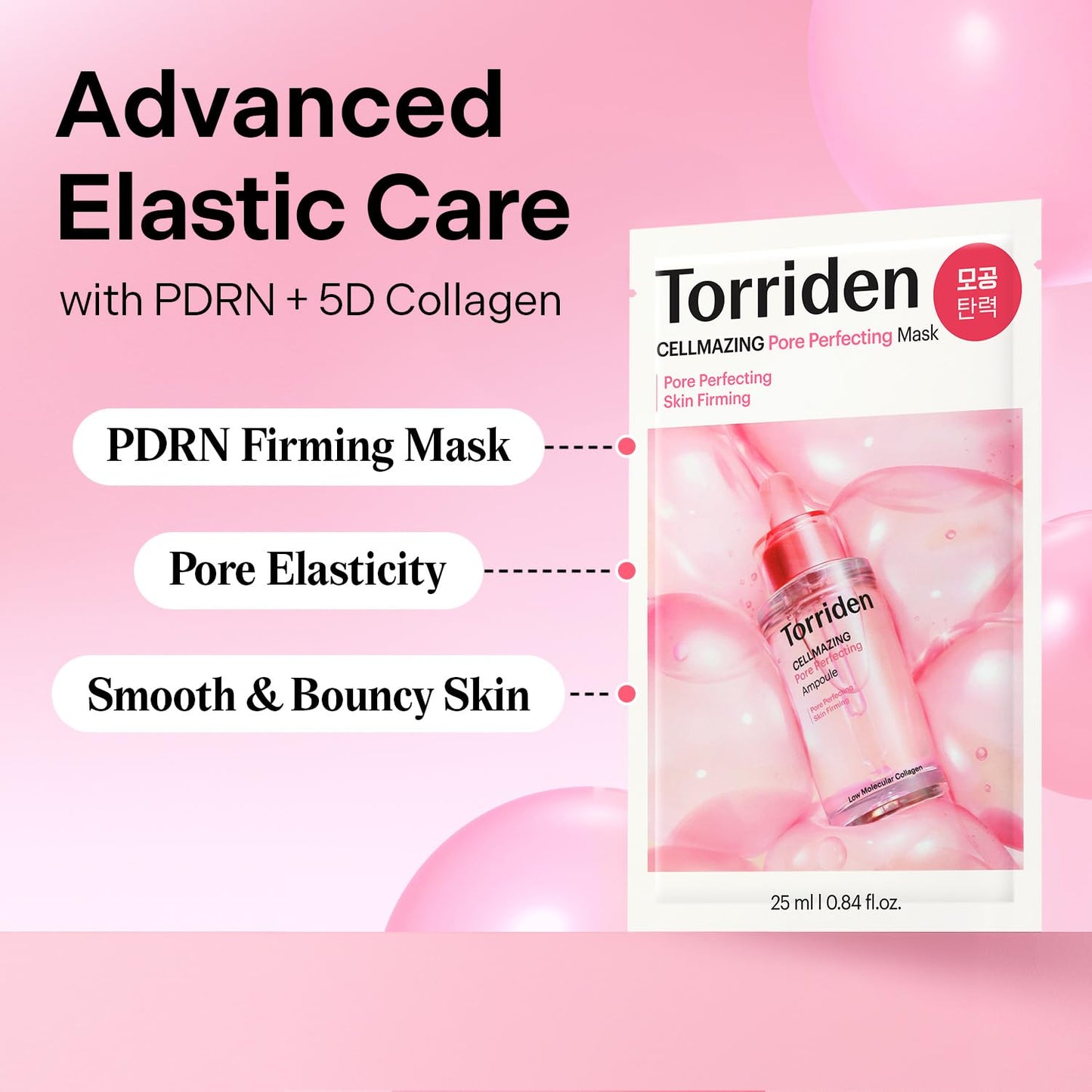 TORRIDEN Cellmazing Low Molecular Collagen Firming Gel Facial & Neck Sheet Mask 10 Sheets