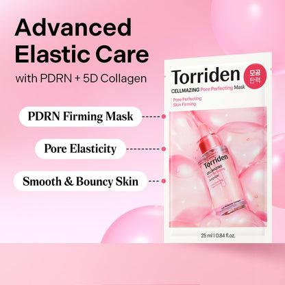 TORRIDEN Cellmazing Low Molecular Collagen Firming Gel Facial & Neck Sheet Mask 10 Sheets