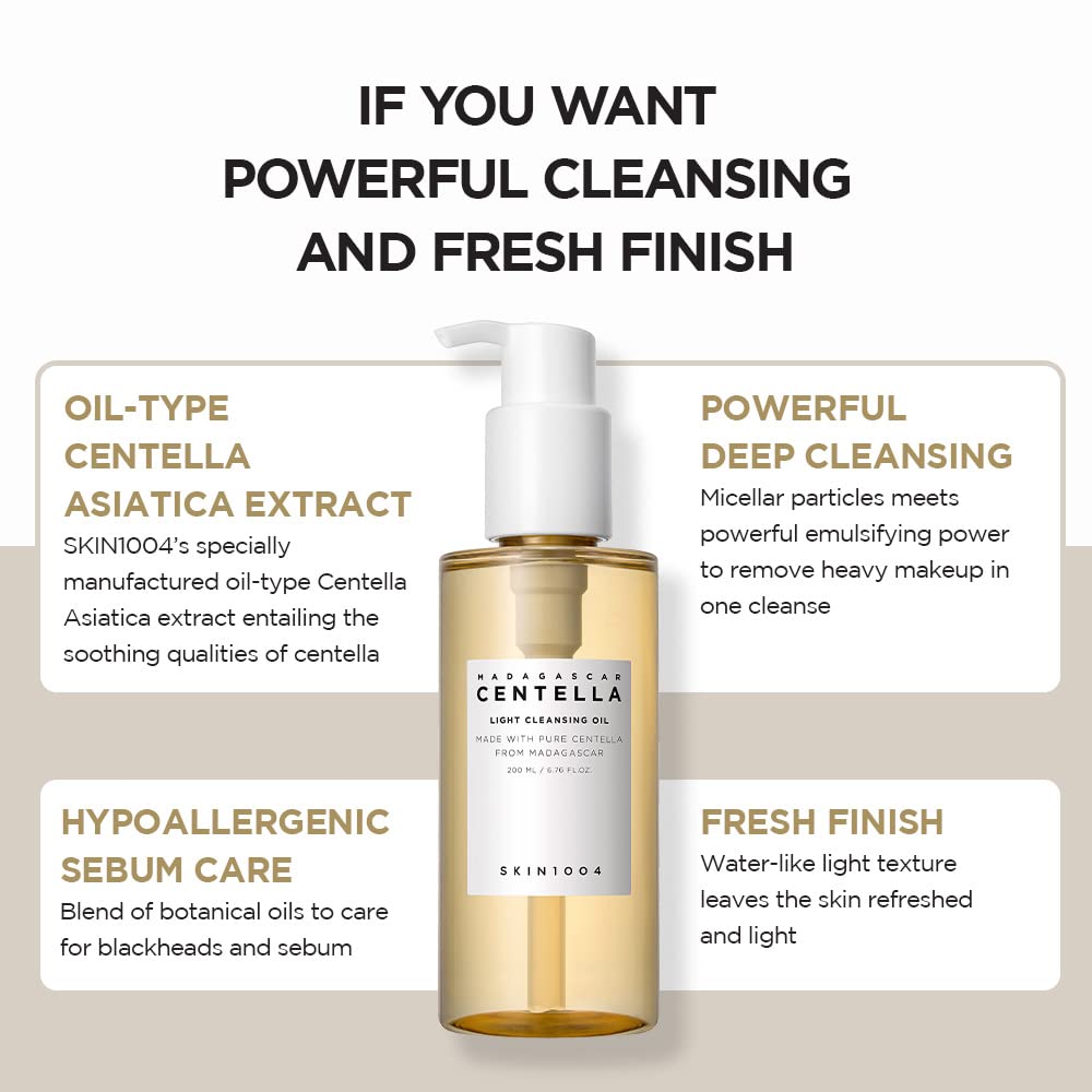 SKIN1004 Madagascar Centella Light Cleansing Oil 6.76 fl.oz, 200ml