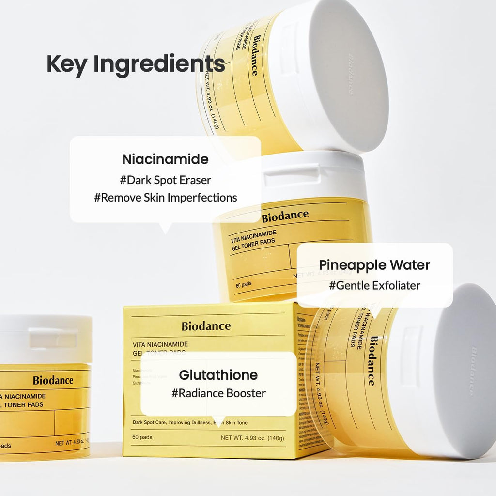 BIODANCE Vita Niacinamide Gel Toner Pad 60pcs