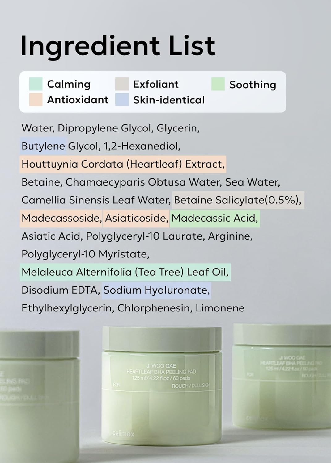 CELIMAX Ji.Woo.Gae Heartleaf BHA Peeling Pad 60 Pads