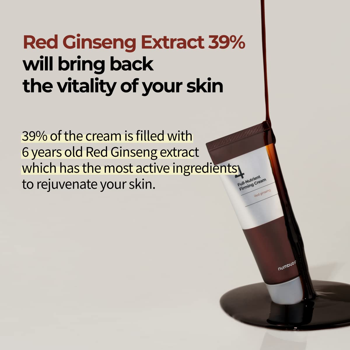 Numbuzin No.4 Full-Nutrient Firming Cream Red Ginseng Extract 2.02fl.oz.