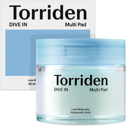 TORRIDEN DIVE-in Vegan Hyaluronic Acid Toner Pads for Face (80 Pads)