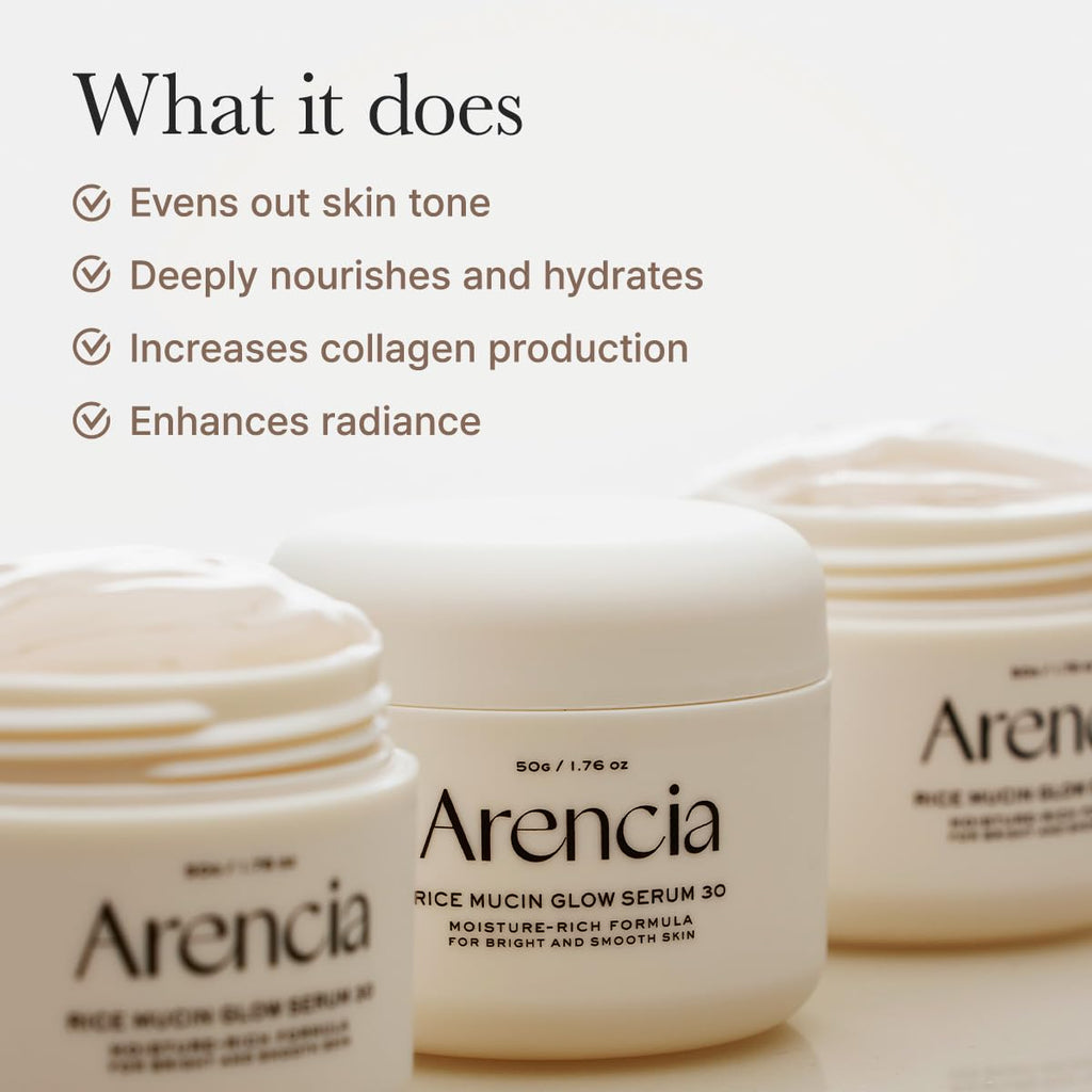 ARENCIA Rice Mucin Overnight Glow Face Mask Serum 30ml 1.76 oz