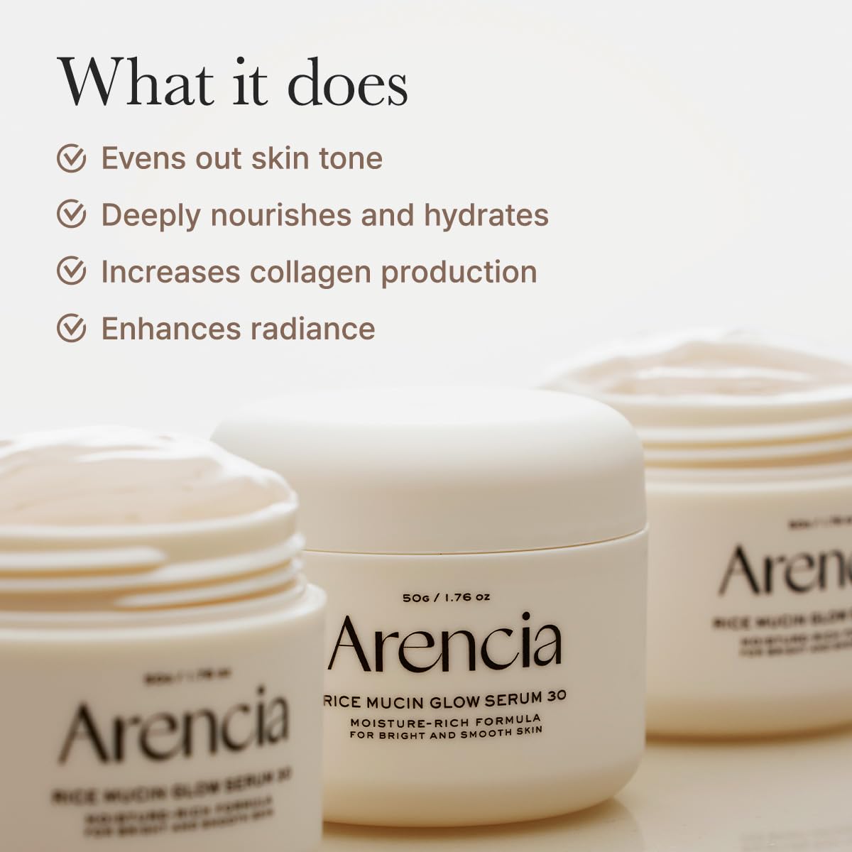 ARENCIA Rice Mucin Overnight Glow Face Mask Serum 30ml 1.76 oz