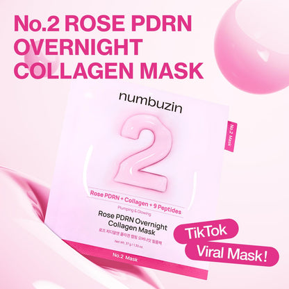 NUMBUZIN No.2 Overnight Rose PDRN Overnight Collagen Mask 4 Sheets