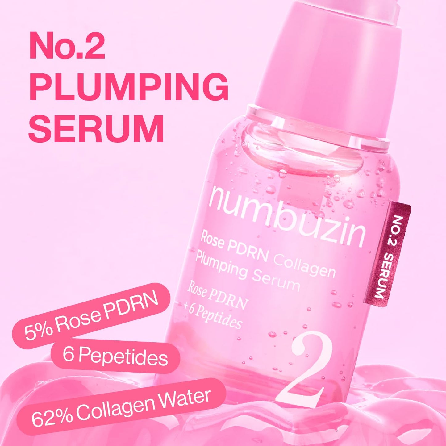 NUMBUZIN No.2 Serum Rose PDRN Collagen Plumping Serum 30ml 1.01 fl.oz.