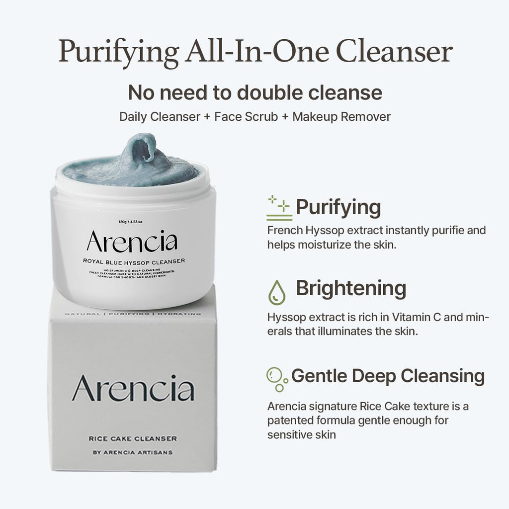 ARENCIA Hyssop Brightening & Deep-Cleansing Face Scrub & Exfoliator 120g 4.23oz