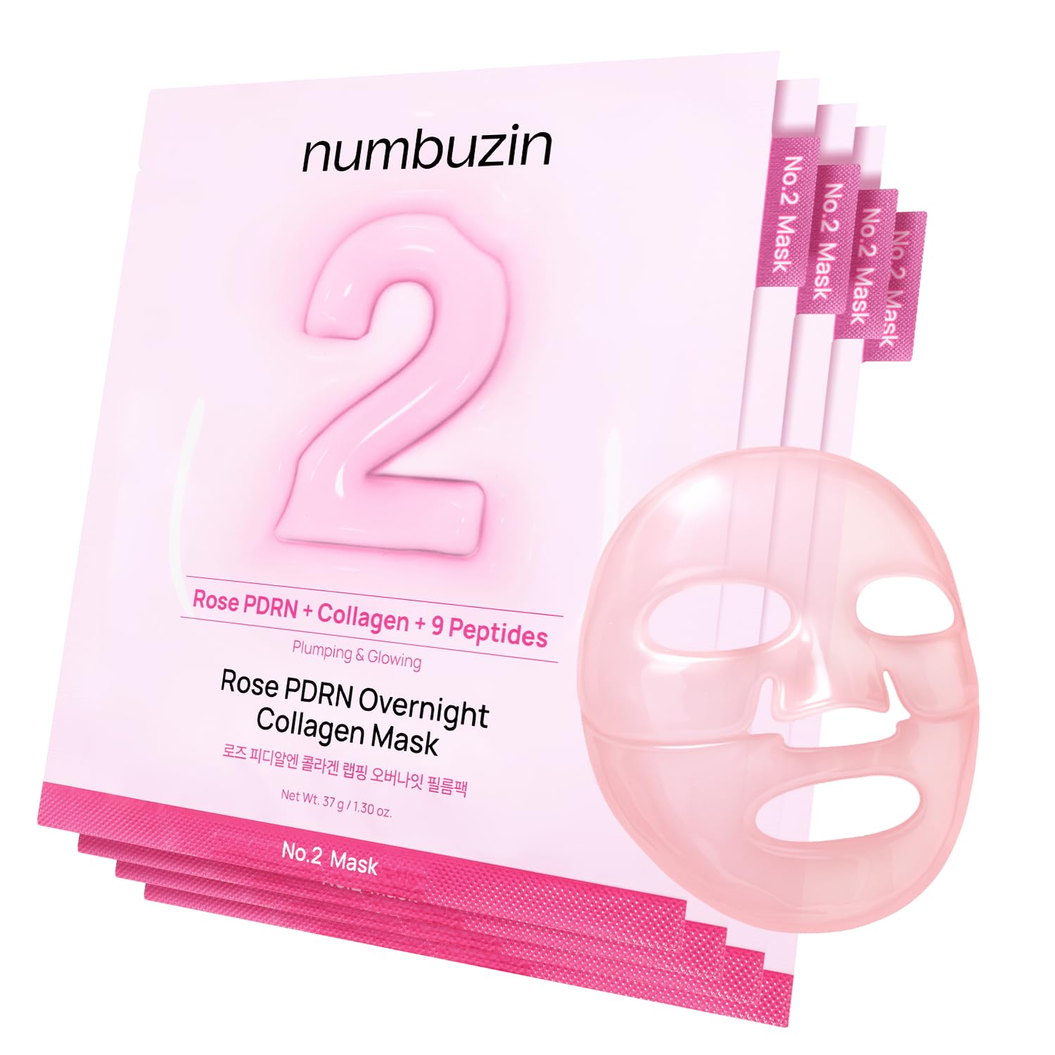 NUMBUZIN No.2 Overnight Rose PDRN Overnight Collagen Mask 4 Sheets ...