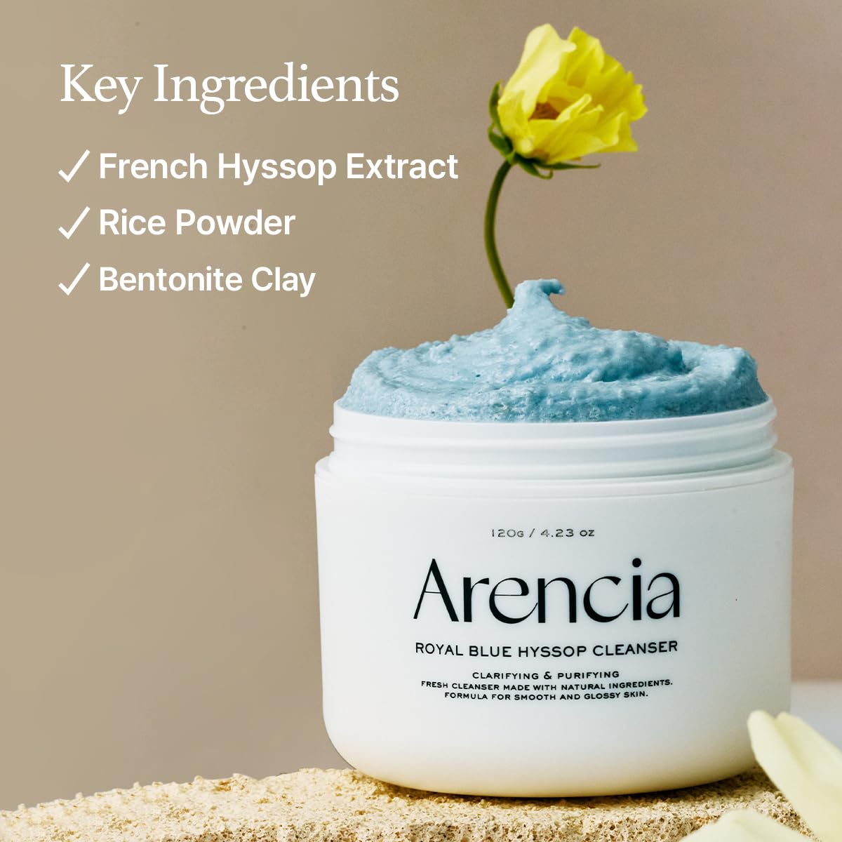 ARENCIA Hyssop Brightening & Deep-Cleansing Face Scrub & Exfoliator 120g 4.23oz