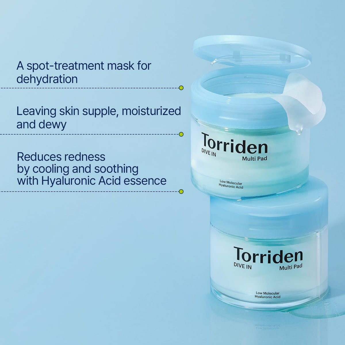 TORRIDEN DIVE-in Vegan Hyaluronic Acid Toner Pads for Face (80 Pads)