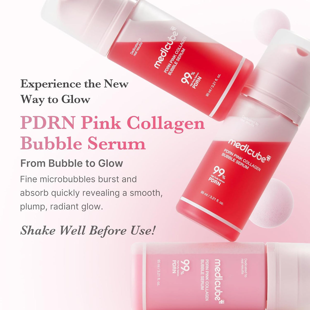 MEDICUBE PDRN Pink Collagen Bubble Serum 95ml 3.21 fl.oz
