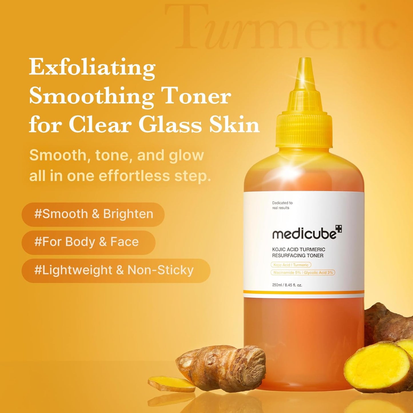 MEDICUBE Kojic Acid Turmeric Smoothing Toner 250ml 8.45 fl.oz
