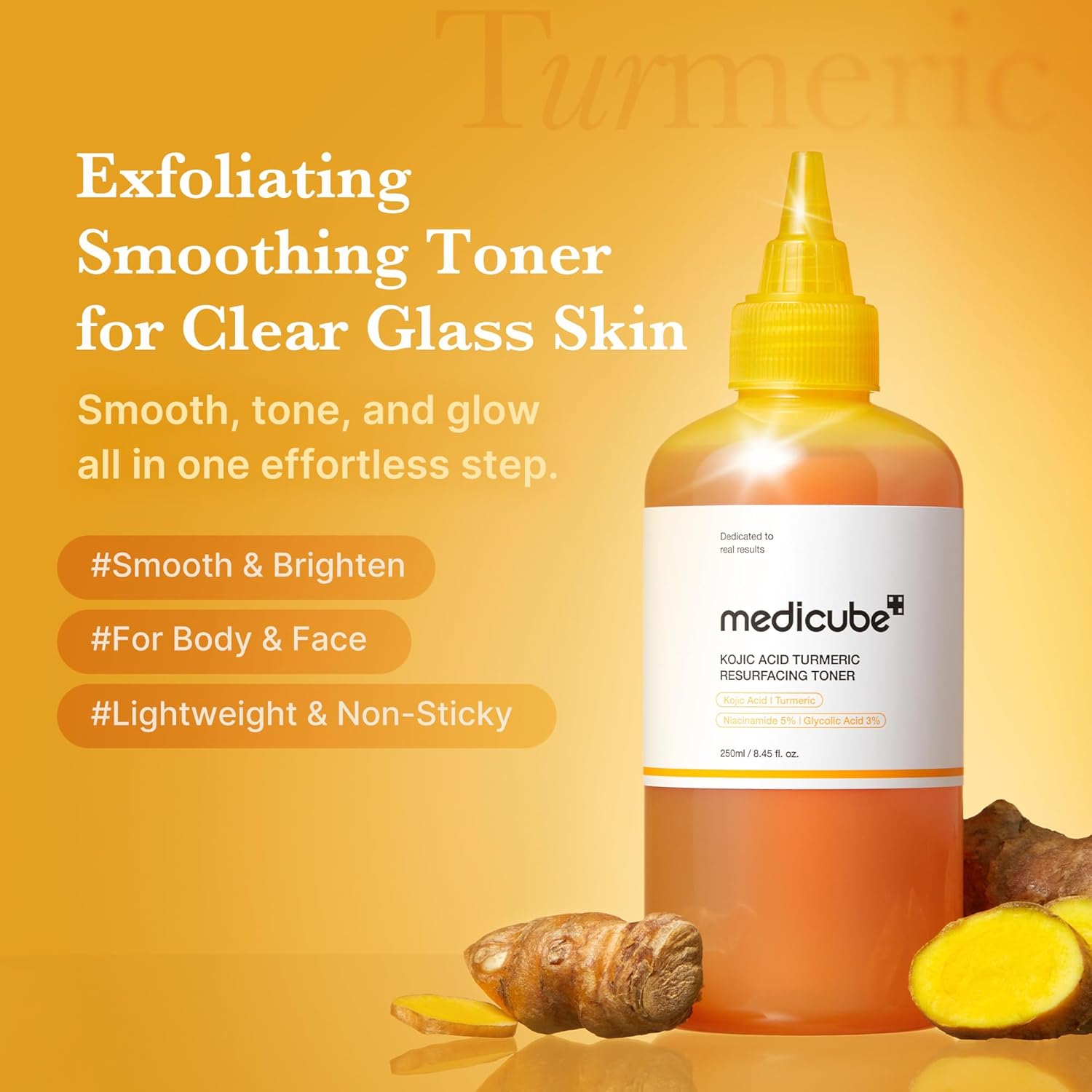 MEDICUBE Kojic Acid Turmeric Smoothing Toner 250ml 8.45 fl.oz