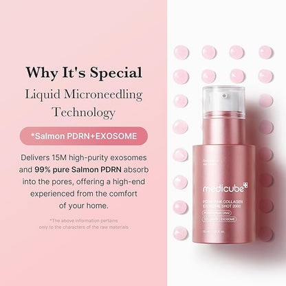 MEDICUBE PDRN Pink Collagen Exosome Shot Serum 2,000 PPM 30ml 1.01 fl.oz