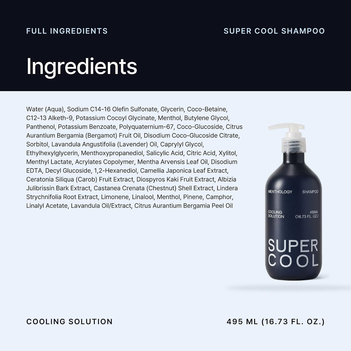 MENTHOLOGY Super Cool Shampoo 495 mL