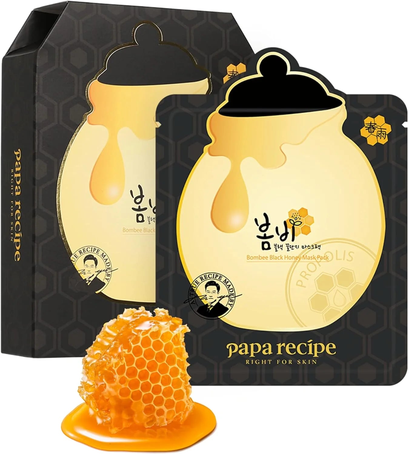 PAPA RECIPE Bombee Black Honey Mask 10 Sheets (Black Sheet)