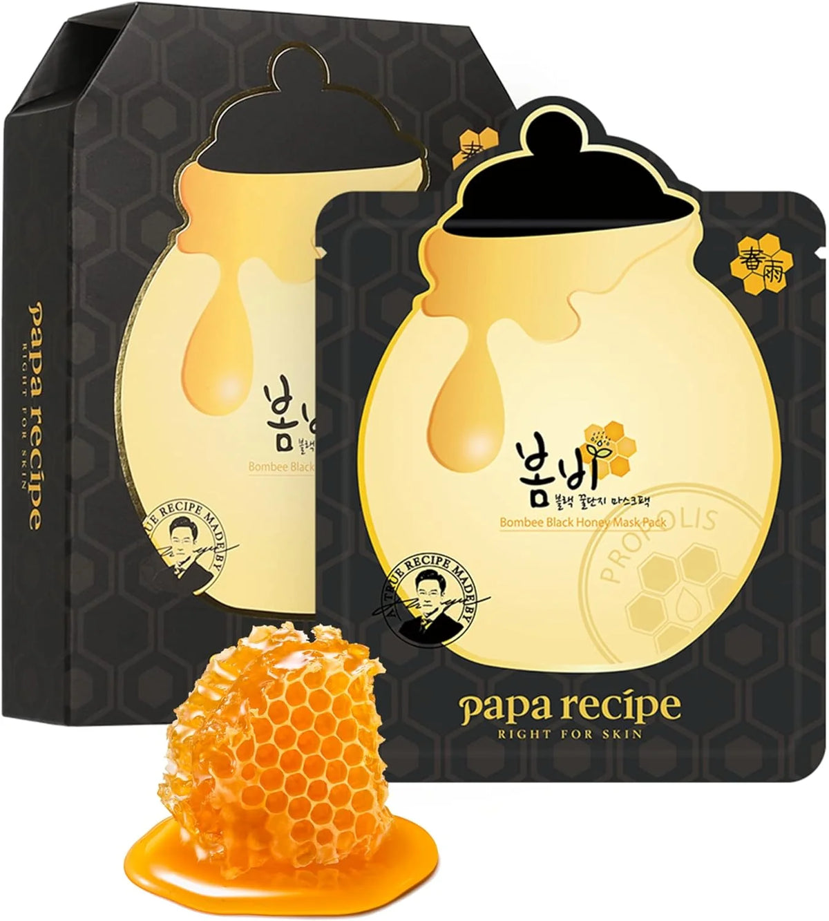 PAPA RECIPE Bombee Black Honey Mask 10 Sheets (Black Sheet)