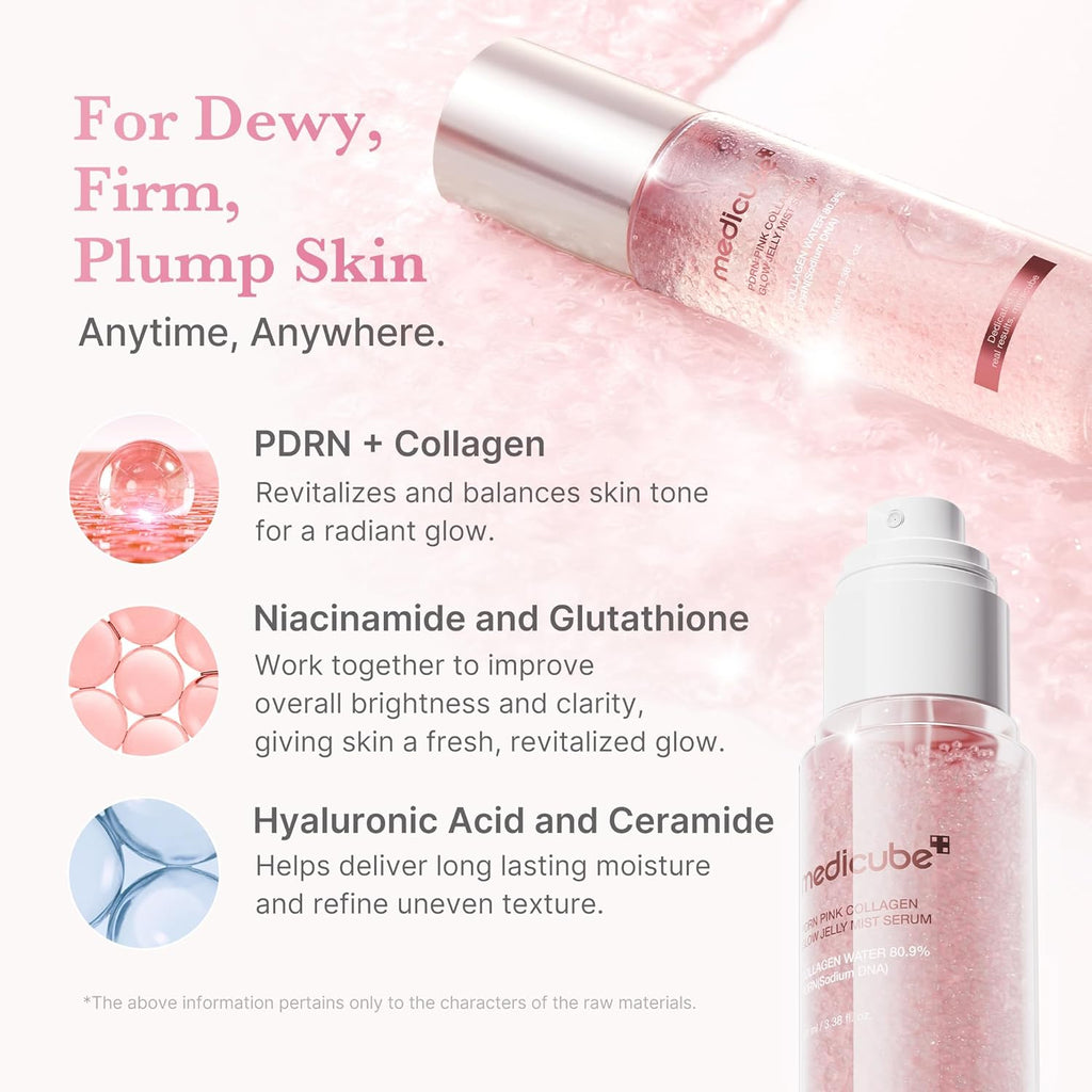 MEDICUBE PDRN Pink Collagen Glow Jelly Mist Serum 100ml 3.38 fl. oz (Copy)