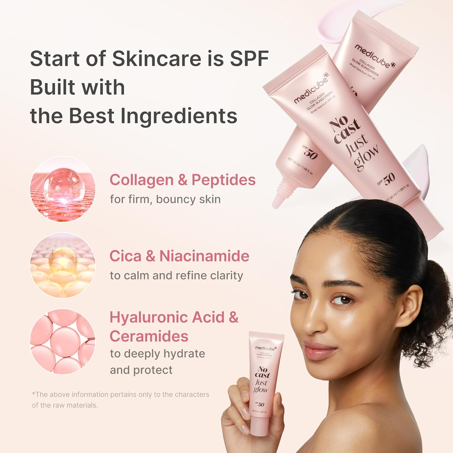MEDICUBE No Cast Just Glow Collagen Sunscreen SPF 50 50ml 1.69 fl. oz.
