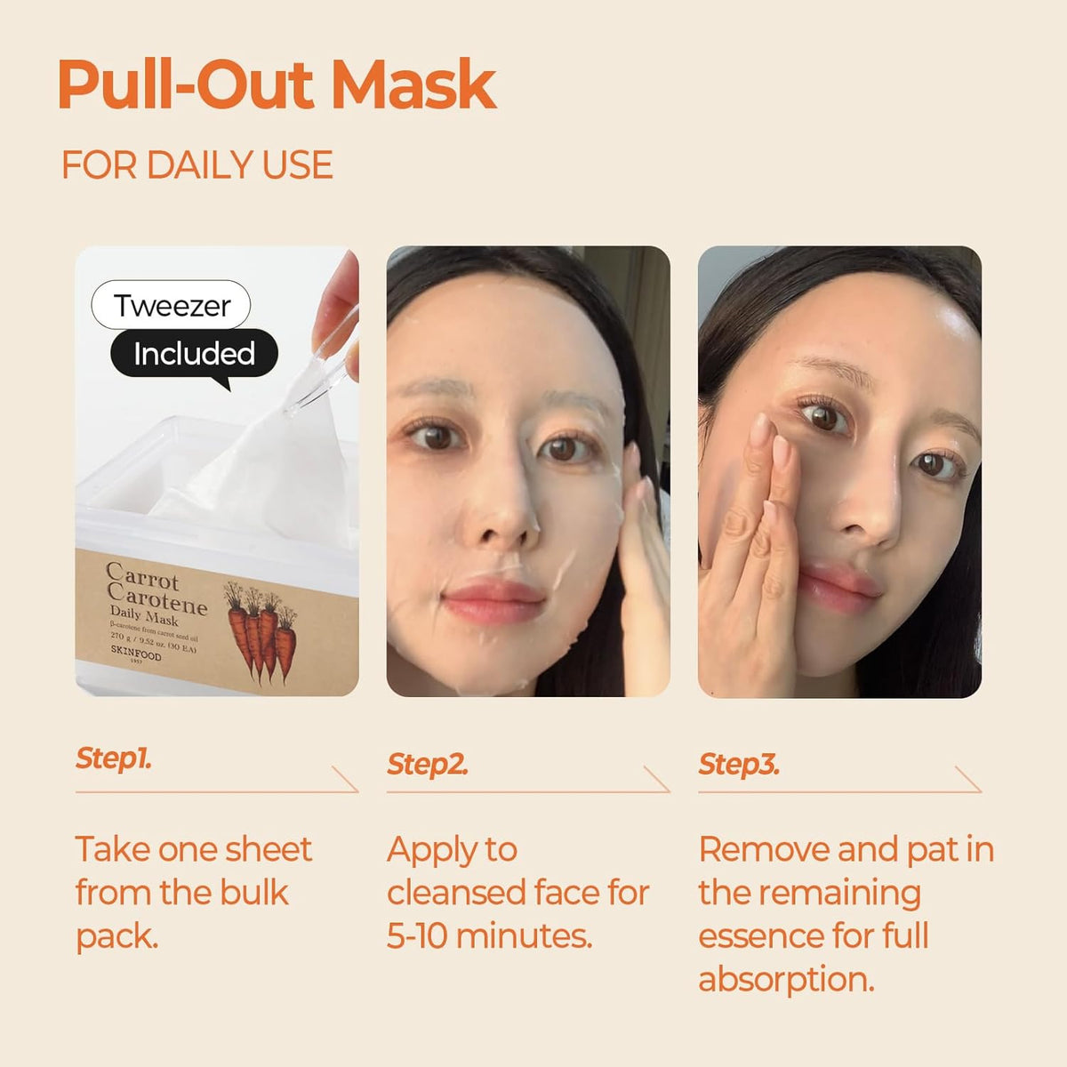 SKINFOOD Carrot Carotene Daily Sheet Mask 30 Sheets