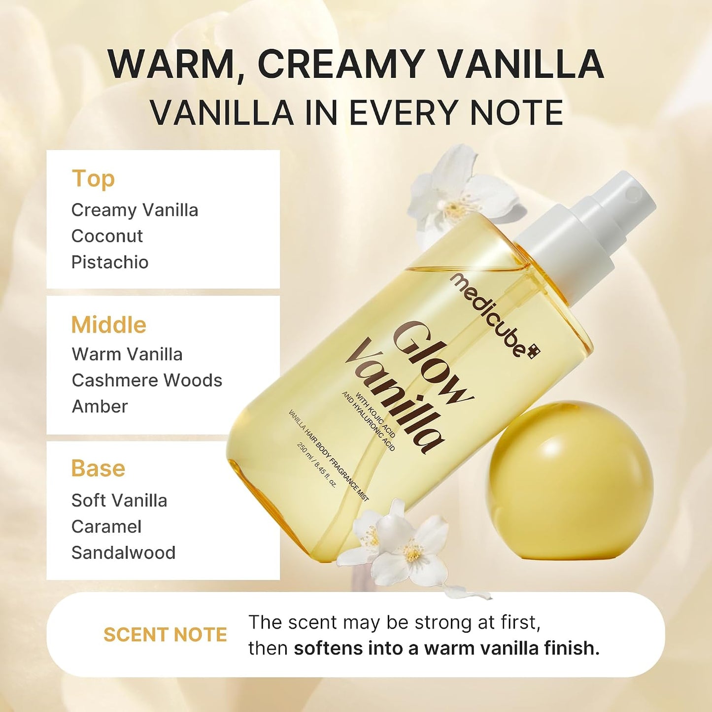 MEDICUBE Glow Vanilla Hair & Body Fragrance Mist 100ml / 3.38 fl. oz.