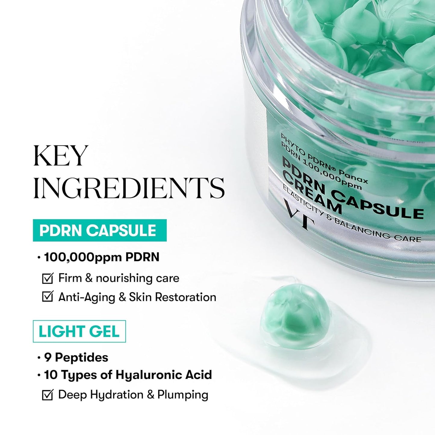 VT COSMETICS PDRN Capsule Cream 100 50ml 1.69 fl. oz.