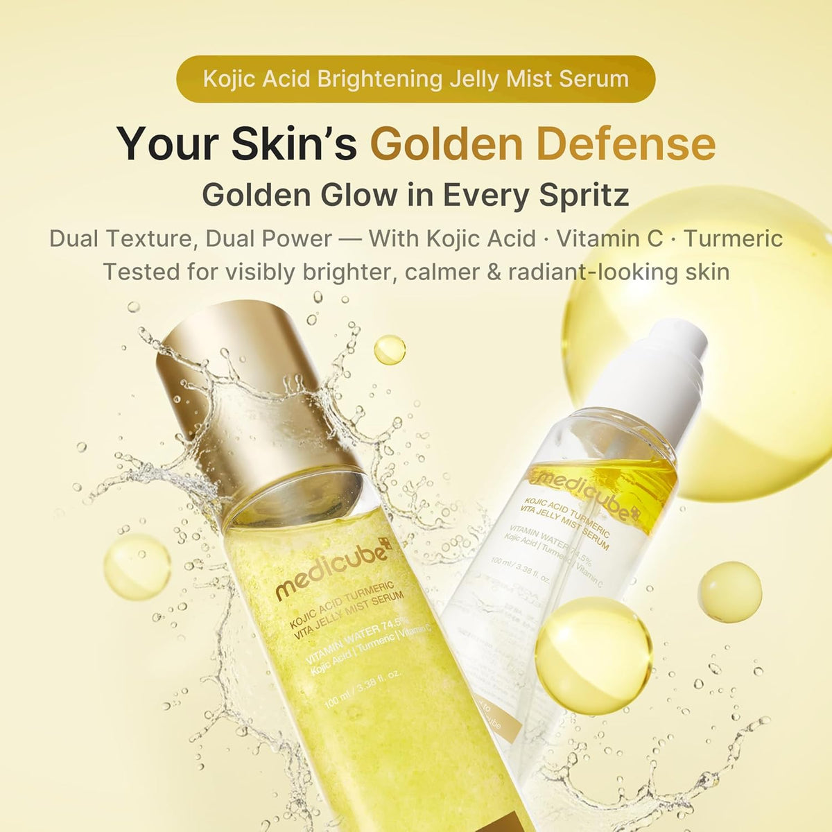 MEDICUBE Kojic Acid Turmeric Vitamin Gold Jelly Mist Serum 100ml 3.38 fl.oz