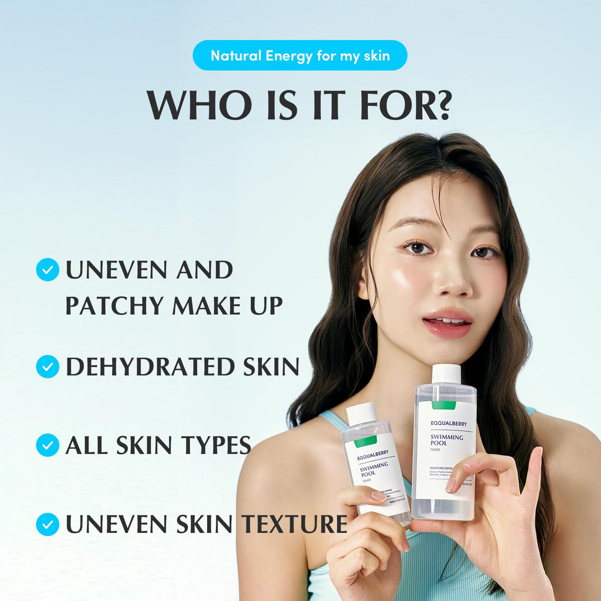 EQQUALBERRY Swimming Pool Toner - Korean Toner for Sensitive Skin 10.14 Fl Oz 300ml