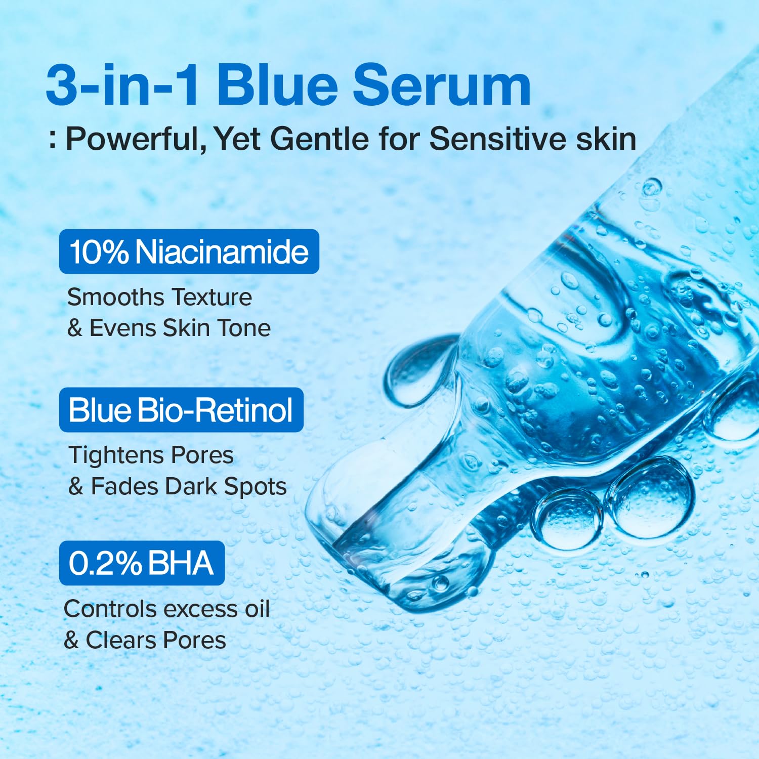 NUMBUZIN No.3 retinol Serum Blue Bio-Retinol Pore Refining Serum 30ml 1.01 fl.0z