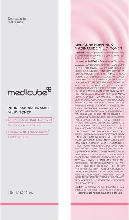 MEDICUBE PDRN Pink Niacinamide Milky Toner 150ml 5.07 fl. Oz.