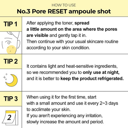 NUMBUZIN No.3 Pore Reset Ampoule Shot 25ml 0.25 fl oz