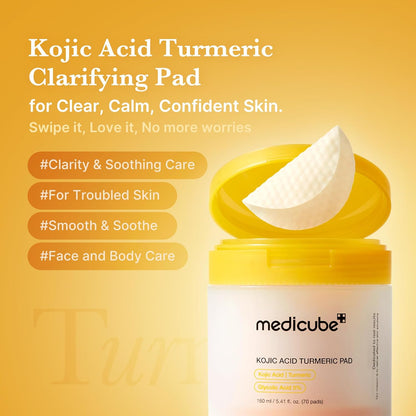 MEDICUBE  Kojic Acid Turmeric Clarifying Toner Pad 70 Pads