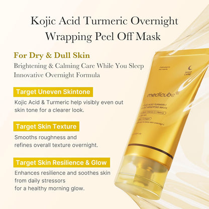 MEDICUBE Kojic Acid Turmeric Overnight Wrapping Peel Off Mask 75ml 2.53 fl. oz.